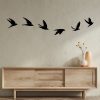 Elegant Black Metal Bird Wall Decor (6 Pieces) | 100% Metal, 1.2mm Thick | Unique Decorative Accessory for Home & Office, Stylish & Modern Design