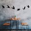 Elegant Black Metal Bird Wall Decor (6 Pieces) | 100% Metal, 1.2mm Thick | Unique Decorative Accessory for Home & Office, Stylish & Modern Design