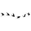 Elegant Black Metal Bird Wall Decor (6 Pieces) | 100% Metal, 1.2mm Thick | Unique Decorative Accessory for Home & Office, Stylish & Modern Design