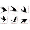 Elegant Black Metal Bird Wall Decor (6 Pieces) | 100% Metal, 1.2mm Thick | Unique Decorative Accessory for Home & Office, Stylish & Modern Design
