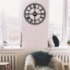 Elegant Black Decorative Metal Wall Clock, 48 x 48 cm | 100% Metal, 1.2mm Thickness | Requires 1 AA Battery (Not Included) | Stylish Home Decor