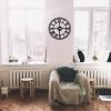 Elegant Black Decorative Metal Wall Clock, 48 x 48 cm | 100% Metal, 1.2mm Thickness | Requires 1 AA Battery (Not Included) | Stylish Home Decor