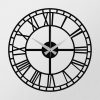 Elegant Black Decorative Metal Wall Clock, 48 x 48 cm | 100% Metal, 1.2mm Thickness | Requires 1 AA Battery (Not Included) | Stylish Home Decor