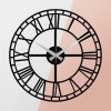 Elegant Black Decorative Metal Wall Clock, 48 x 48 cm | 100% Metal, 1.2mm Thickness | Requires 1 AA Battery (Not Included) | Stylish Home Decor