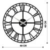 Elegant Black Decorative Metal Wall Clock, 48 x 48 cm | 100% Metal, 1.2mm Thickness | Requires 1 AA Battery (Not Included) | Stylish Home Decor