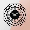 Elegant Black Decorative Metal Wall Clock, 48 x 48 cm | 100% Metal, 1.2mm Thickness | Requires 1 AA Battery (Not Included) | Stylish Home Decor