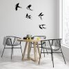 Elegant Black Decorative Metal Wall Art (5 Pieces) | 100% Metal, 1.2mm Thick | Unique Bird Designs, Perfect for Home Decor & Modern Spaces
