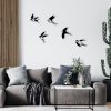 Elegant Black Decorative Metal Wall Art (5 Pieces) | 100% Metal, 1.2mm Thick | Unique Bird Designs, Perfect for Home Decor & Modern Spaces