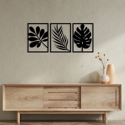Stylish Black Decorative Metal Wall Accessory, 104 x 46 cm | 100% Metal, 1.2 mm Thickness | Perfect for Modern Home Decor & Office Spaces
