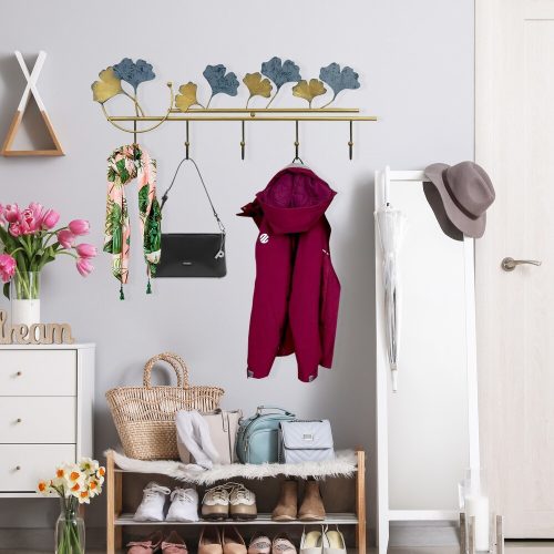 Hand-Painted Metal Wall Hook, 61 x 22.5 cm, 100% Metal (0.8 mm Thick) | Stylish & Durable Design for Home Organization & Decor