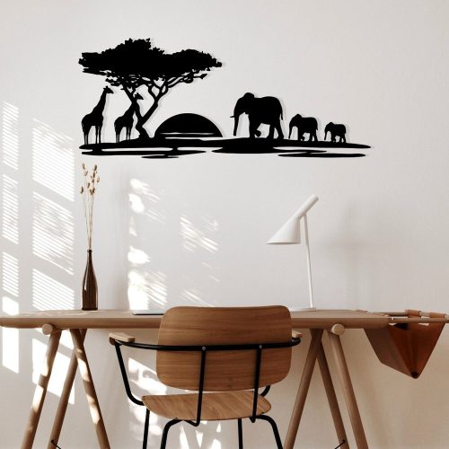 Stylish Black Decorative Metal Wall Accessory, 68 x 28 cm | 100% Metal, 1.2 mm Thickness | Perfect for Modern Home Decor & Unique Wall Art
