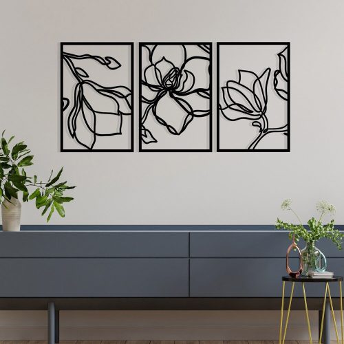 Stylish Black Decorative Metal Wall Accessory, 120 x 56.5 cm | 100% Metal, 1.2 mm Thickness | Perfect for Modern Home Decor & Office Spaces