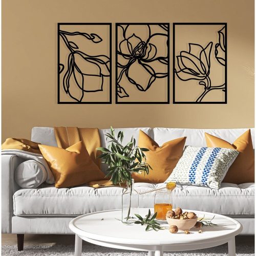 Stylish Black Decorative Metal Wall Accessory, 120 x 56.5 cm | 100% Metal, 1.2 mm Thickness | Perfect for Modern Home Decor & Office Spaces