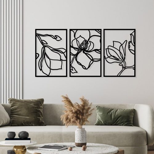 Stylish Black Decorative Metal Wall Accessory, 120 x 56.5 cm | 100% Metal, 1.2 mm Thickness | Perfect for Modern Home Decor & Office Spaces