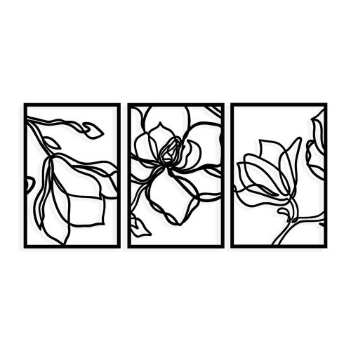 Stylish Black Decorative Metal Wall Accessory, 120 x 56.5 cm | 100% Metal, 1.2 mm Thickness | Perfect for Modern Home Decor & Office Spaces