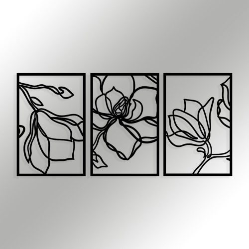 Stylish Black Decorative Metal Wall Accessory, 120 x 56.5 cm | 100% Metal, 1.2 mm Thickness | Perfect for Modern Home Decor & Office Spaces