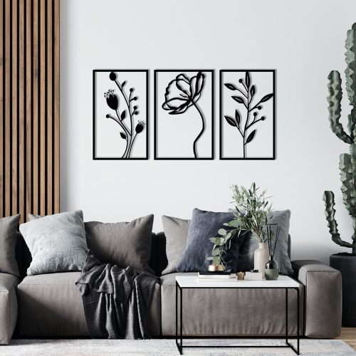 Stylish Black Decorative Metal Wall Accessory, 70 x 39 cm | 100% Metal, 1.2mm Thickness | Perfect for Modern Home Decor & Office Spaces
