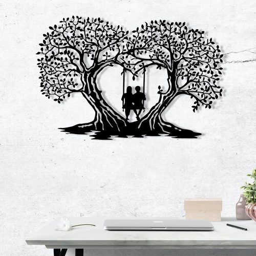 Stylish Black Decorative Metal Wall Accessory, 65 x 43 cm | 100% Metal, 1.2mm Thickness | Perfect for Modern Home Decor & Office Spaces