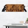 Elegant Decorative Wooden Wall Accessory, 82 x 58 cm, Black & Walnut | 100% Metal (1.2 mm) & Wooden Frame (3 cm) | Perfect for Modern Home Decor