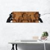 Elegant Decorative Wooden Wall Accessory, 82 x 58 cm, Black & Walnut | 100% Metal (1.2 mm) & Wooden Frame (3 cm) | Perfect for Modern Home Decor