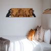 Elegant Decorative Wooden Wall Accessory, 82 x 58 cm, Black & Walnut | 100% Metal (1.2 mm) & Wooden Frame (3 cm) | Perfect for Modern Home Decor
