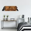 Elegant Decorative Wooden Wall Accessory, 82 x 58 cm, Black & Walnut | 100% Metal (1.2 mm) & Wooden Frame (3 cm) | Perfect for Modern Home Decor