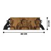 Elegant Decorative Wooden Wall Accessory, 82 x 58 cm, Black & Walnut | 100% Metal (1.2 mm) & Wooden Frame (3 cm) | Perfect for Modern Home Decor