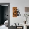 Elegant Decorative Wooden Wall Accessory, 47 x 58 cm | 100% Metal Frame (1.2 mm) & Solid Wood (3 cm) | Stylish Black & Walnut Design for Home Décor