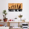 Elegant Decorative Wooden Wall Accessory, Black & Walnut, 58 x 37 cm | 100% Metal Frame (1.2 mm) & Solid Wood (3 cm) | Perfect for Modern Decor