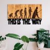 Elegant Decorative Wooden Wall Accessory, Black & Walnut, 58 x 37 cm | 100% Metal Frame (1.2 mm) & Solid Wood (3 cm) | Perfect for Modern Decor