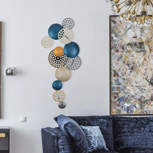 Hand-Painted Decorative Metal Wall Accessory, 90 x 8 x 42 cm | 100% Metal, 0.8 mm Thickness | Unique Color Variations for Stylish Home Decor