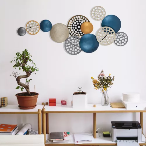 Hand-Painted Decorative Metal Wall Accessory, 90 x 8 x 42 cm | 100% Metal, 0.8 mm Thickness | Unique Color Variations for Stylish Home Decor