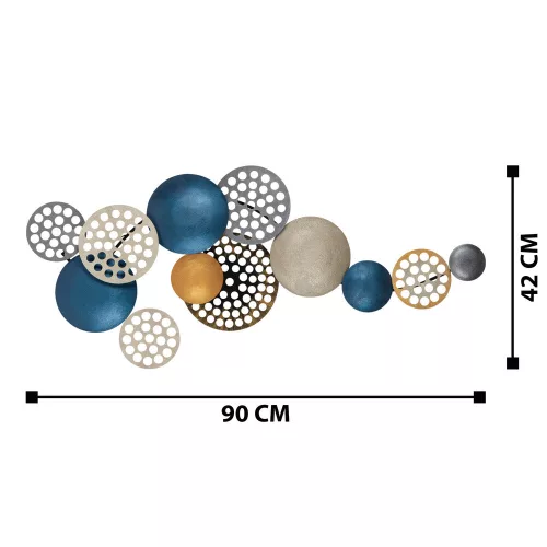 Hand-Painted Decorative Metal Wall Accessory, 90 x 8 x 42 cm | 100% Metal, 0.8 mm Thickness | Unique Color Variations for Stylish Home Decor