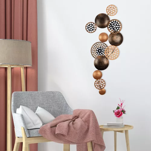 Hand-Painted Decorative Metal Wall Accessory, 90 x 8 x 42 cm | 100% Metal, 0.8 mm Thickness | Unique Color Variations for Stylish Home Decor