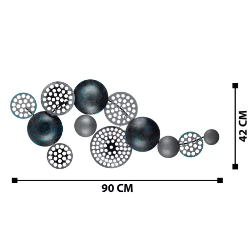 Hand-Painted Decorative Metal Wall Accessory, 90 x 8 x 42 cm | 100% Metal, 0.8 mm Thickness | Unique Color Variations for Stylish Home Decor