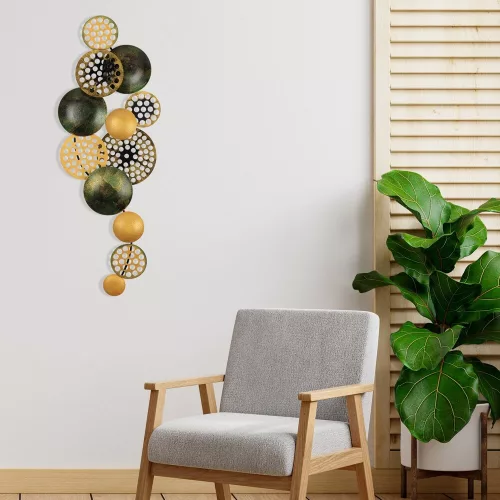 Hand-Painted Decorative Metal Wall Accessory, 90 x 8 x 42 cm | 100% Metal, 0.8 mm Thickness | Unique Color Variations for Stylish Home Decor