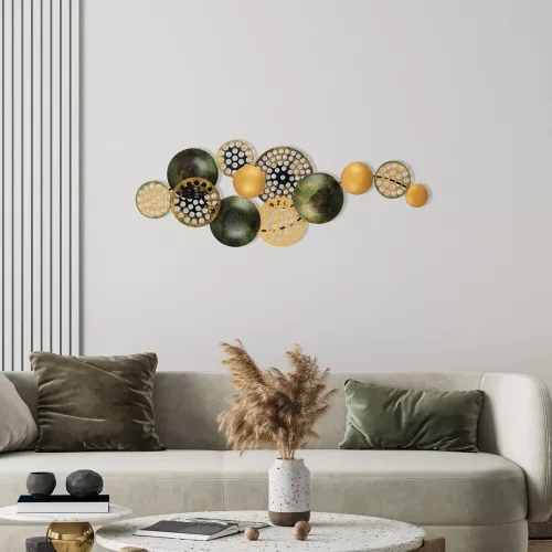 Hand-Painted Decorative Metal Wall Accessory, 90 x 8 x 42 cm | 100% Metal, 0.8 mm Thickness | Unique Color Variations for Stylish Home Decor