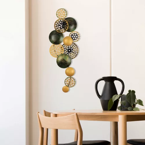 Hand-Painted Decorative Metal Wall Accessory, 90 x 8 x 42 cm | 100% Metal, 0.8 mm Thickness | Unique Color Variations for Stylish Home Decor