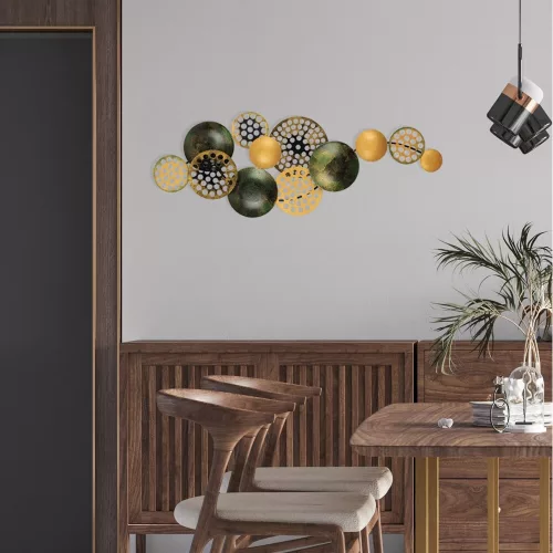 Hand-Painted Decorative Metal Wall Accessory, 90 x 8 x 42 cm | 100% Metal, 0.8 mm Thickness | Unique Color Variations for Stylish Home Decor