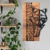 Elegant Decorative Wooden Wall Accessory, Black & Walnut, 37 x 57.5 cm | 100% Metal Frame (1.2 mm) & Solid Wood (3 cm) | Perfect for Modern Decor