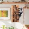 Elegant Decorative Wooden Wall Accessory, Black & Walnut, 37 x 57.5 cm | 100% Metal Frame (1.2 mm) & Solid Wood (3 cm) | Perfect for Modern Decor