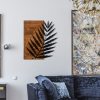 Elegant Decorative Wooden Wall Accessory, 50 x 58 cm | 100% Metal Frame (1.2 mm) & Solid Wood (3 cm) | Stylish Black & Walnut Design for Home Décor