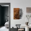 Elegant Decorative Wooden Wall Accessory, 50 x 58 cm | 100% Metal Frame (1.2 mm) & Solid Wood (3 cm) | Stylish Black & Walnut Design for Home Décor