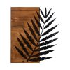 Elegant Decorative Wooden Wall Accessory, 50 x 58 cm | 100% Metal Frame (1.2 mm) & Solid Wood (3 cm) | Stylish Black & Walnut Design for Home Décor