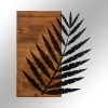 Elegant Decorative Wooden Wall Accessory, 50 x 58 cm | 100% Metal Frame (1.2 mm) & Solid Wood (3 cm) | Stylish Black & Walnut Design for Home Décor