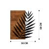 Elegant Decorative Wooden Wall Accessory, 50 x 58 cm | 100% Metal Frame (1.2 mm) & Solid Wood (3 cm) | Stylish Black & Walnut Design for Home Décor
