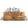 Elegant Decorative Wooden Wall Accessory, 74 x 37 cm | 100% Metal Frame (1.2 mm) & Solid Wood (3 cm) | Stylish Black & Walnut Design for Home Décor