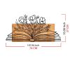 Elegant Decorative Wooden Wall Accessory, 74 x 37 cm | 100% Metal Frame (1.2 mm) & Solid Wood (3 cm) | Stylish Black & Walnut Design for Home Décor