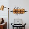 Elegant Decorative Wooden Wall Accessory, 90 x 47 cm | 100% Metal (1.2 mm) & Wooden Frame (3 cm) | Stylish Black & Walnut Design for Modern Spaces