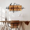 Elegant Decorative Wooden Wall Accessory, 90 x 47 cm | 100% Metal (1.2 mm) & Wooden Frame (3 cm) | Stylish Black & Walnut Design for Modern Spaces